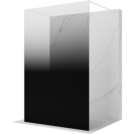 Mexen Kioto paroi de douche autoportante 130 x 200 cm, ombre noire 8 mm, blanche - 800-130-002-20-76