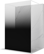 Mexen Kioto paroi de douche autoportante 130 x 200 cm, ombre noire 8 mm, blanche - 800-130-002-20-76