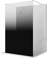 Mexen Kioto paroi de douche indépendante 140 x 200 cm, ombre noire 8 mm, dorée - 800-140-002-50-76