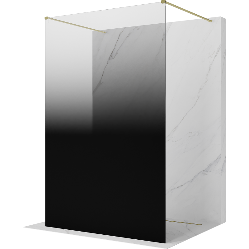Mexen Kioto cloison de douche autoportante 100 x 200 cm, ombre noire 8 mm, dorée brossée - 800-100-002-55-76