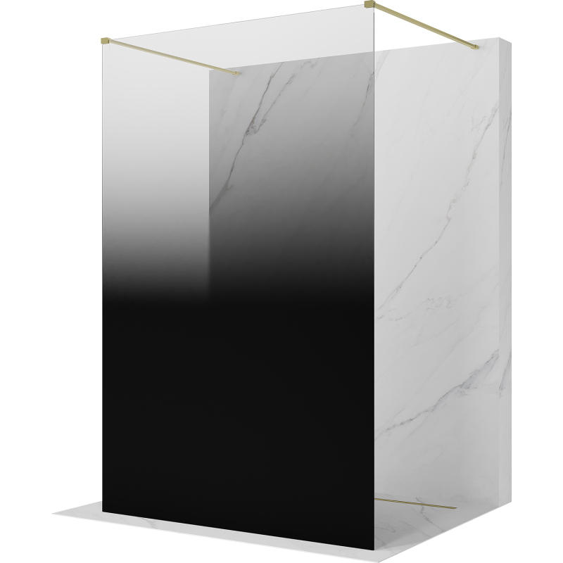 Mexen Kioto paroi de douche autoportante 120 x 200 cm, ombrée noire 8 mm, or brossé - 800-120-002-55-76
