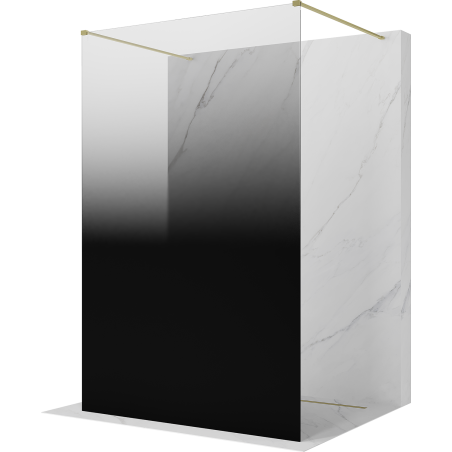Mexen Kioto paroi de douche autoportante 150 x 200 cm, ombre noire 8 mm, or brossé - 800-150-002-55-76