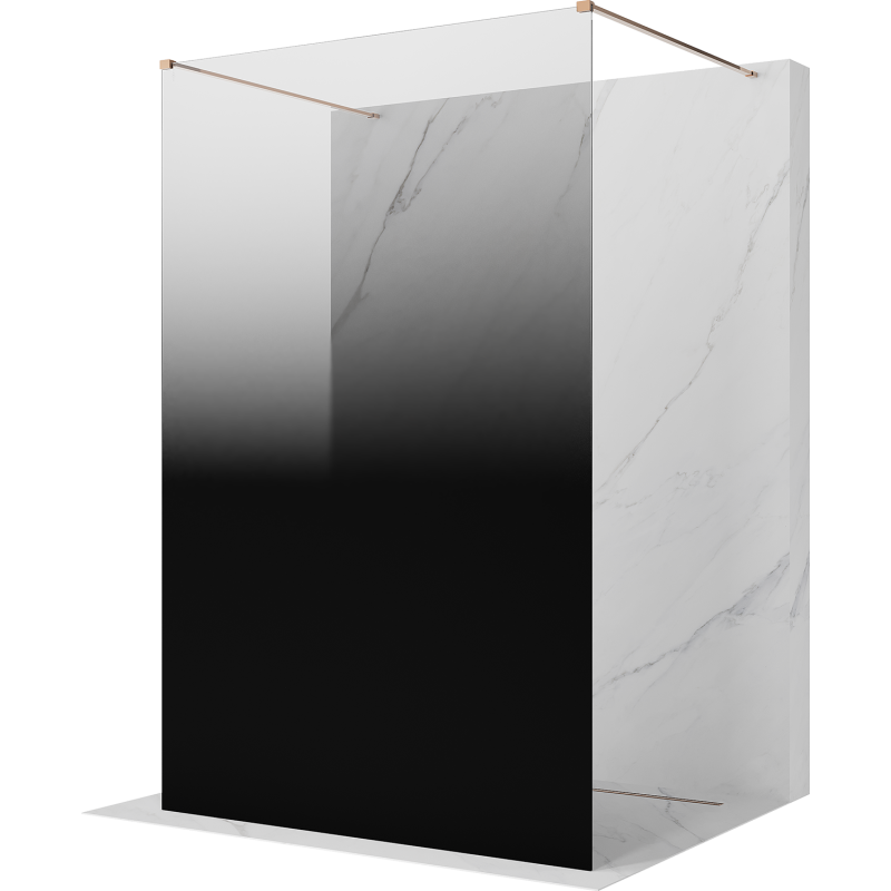 Mexen Kioto paroi de douche autoportante 110 x 200 cm, ombre noir 8 mm, or rose - 800-110-002-60-76