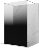 Mexen Kioto paroi de douche autoportante 130 x 200 cm, ombre noire 8 mm, or rose - 800-130-002-60-76