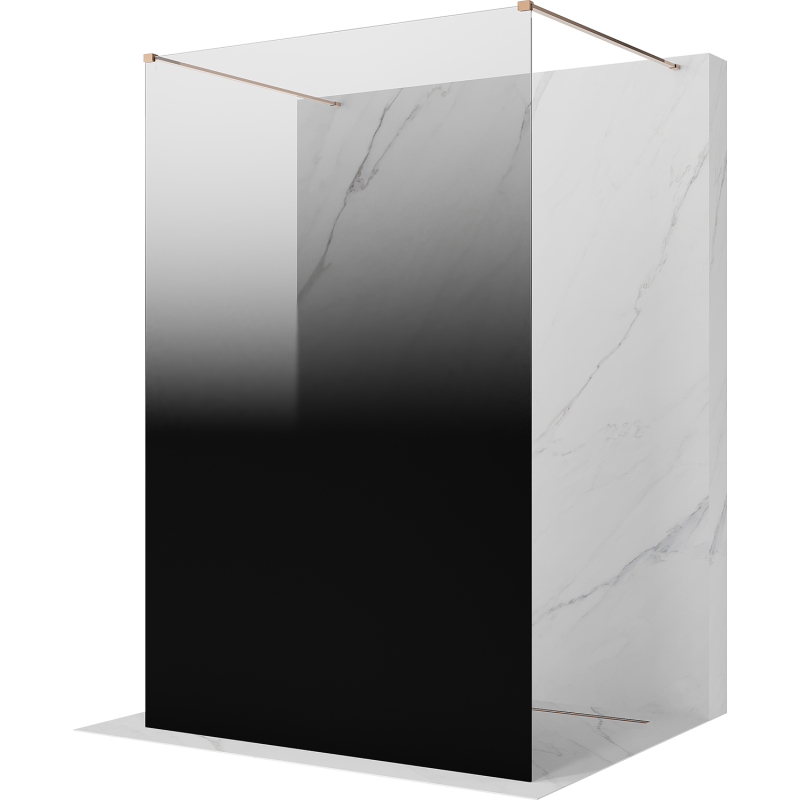 Mexen Kioto paroi de douche autoportante 140 x 200 cm, ombre noire 8 mm, or rose - 800-140-002-60-76