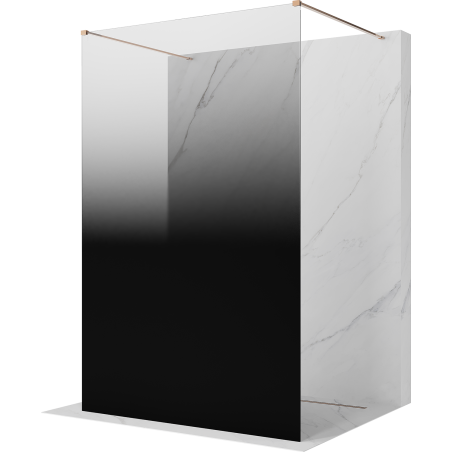 Mexen Kioto paroi de douche autoportante 150 x 200 cm, ombre noir 8 mm, or rose - 800-150-002-60-76