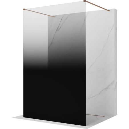 Mexen Kioto paroi de douche autoportante 100 x 200 cm, ombre noire 8 mm, cuivre brossé - 800-100-002-65-76