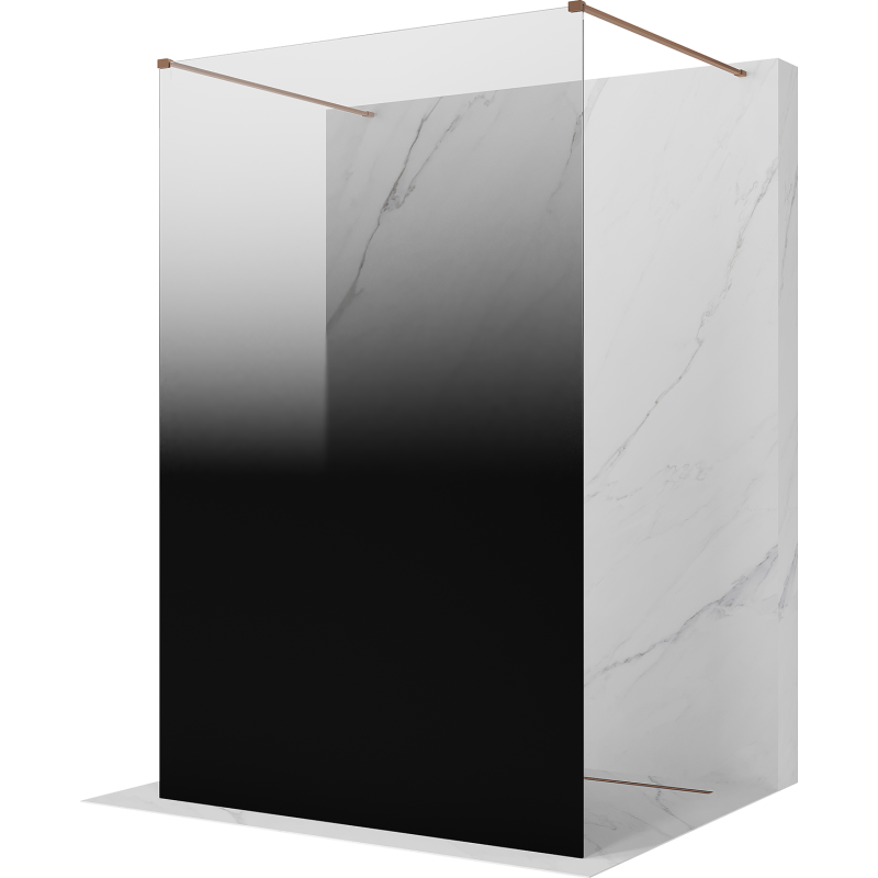 Mexen Kioto paroi de douche autoportante 120 x 200 cm, ombre noire 8 mm, cuivre brossé - 800-120-002-65-76