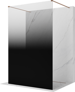 Mexen Kioto paroi de douche autoportante 130 x 200 cm, ombre noire 8 mm, cuivre brossé - 800-130-002-65-76