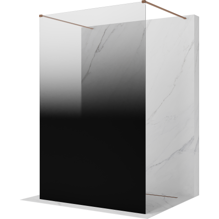 Mexen Kioto paroi de douche autoportante 150 x 200 cm, ombré noir 8 mm, cuivre brossé - 800-150-002-65-76