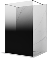 Mexen Kioto paroi de douche autoportante 110 x 200 cm, ombre noire 8 mm, gris canon brossé - 800-110-002-66-76