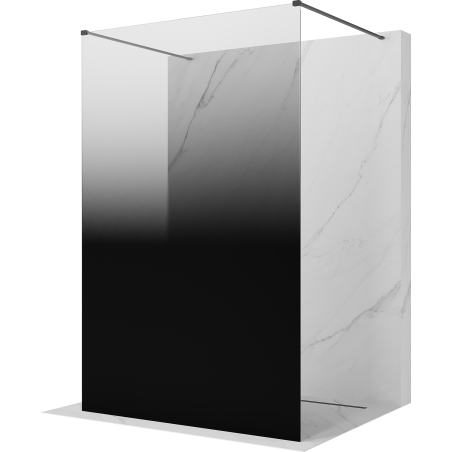Mexen Kioto paroi de douche autoportante 150 x 200 cm, ombre noir 8 mm, gris canon brossé - 800-150-002-66-76
