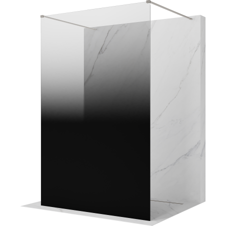 Mexen Kioto paroi de douche autoportante 100 x 200 cm, ombre noire 8 mm, nickel brossé - 800-100-002-97-76