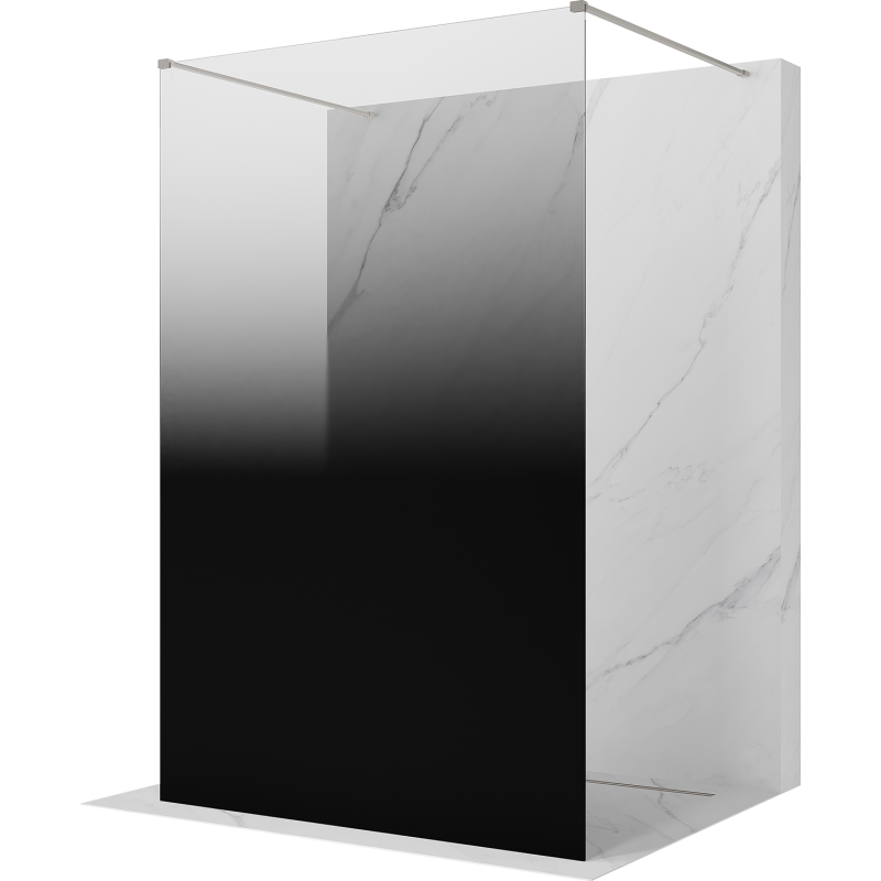 Mexen Kioto paroi de douche autoportante 150 x 200 cm, ombre noire 8 mm, nickel brossé - 800-150-002-97-76