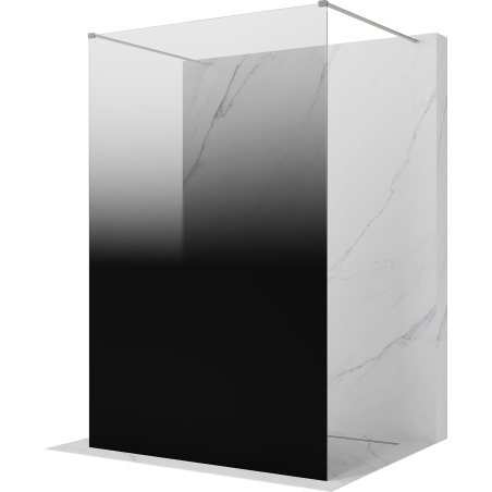 Mexen Kioto paroi de douche autoportante 150 x 200 cm, ombre noire 8 mm, nickel brossé - 800-150-002-97-76