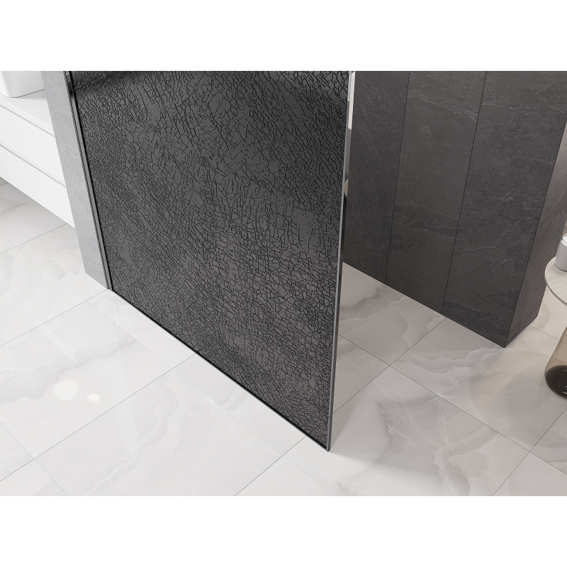 Mexen Kioto paroi de douche Walk-in 120 x 200 cm, crackle graphite 12 mm, chromé - 800-120-101-01-44-X