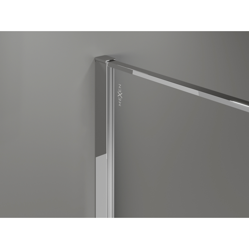Mexen Kioto paroi de douche Walk-in 120 x 200 cm, crackle graphite 12 mm, chromé - 800-120-101-01-44-X