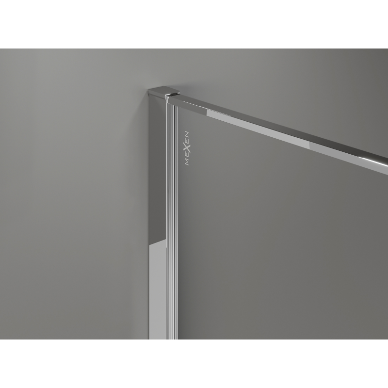 Mexen Kioto paroi de douche Walk-in 130 x 200 cm, crackle graphite 12 mm, chrome - 800-130-101-01-44-X