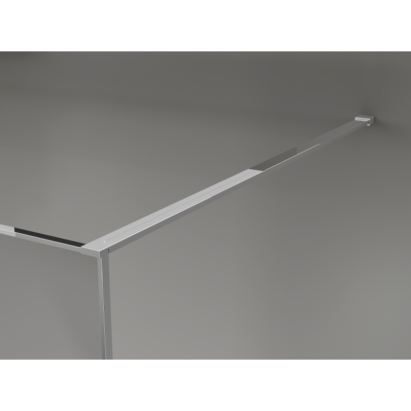 Mexen Kioto paroi de douche Walk-in 130 x 200 cm, crackle graphite 12 mm, chrome - 800-130-101-01-44-X