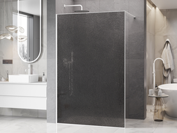 Mexen Kioto paroi de douche Walk-in 70 x 200 cm, crackle graphite 12 mm, blanc - 800-070-101-20-44-X
