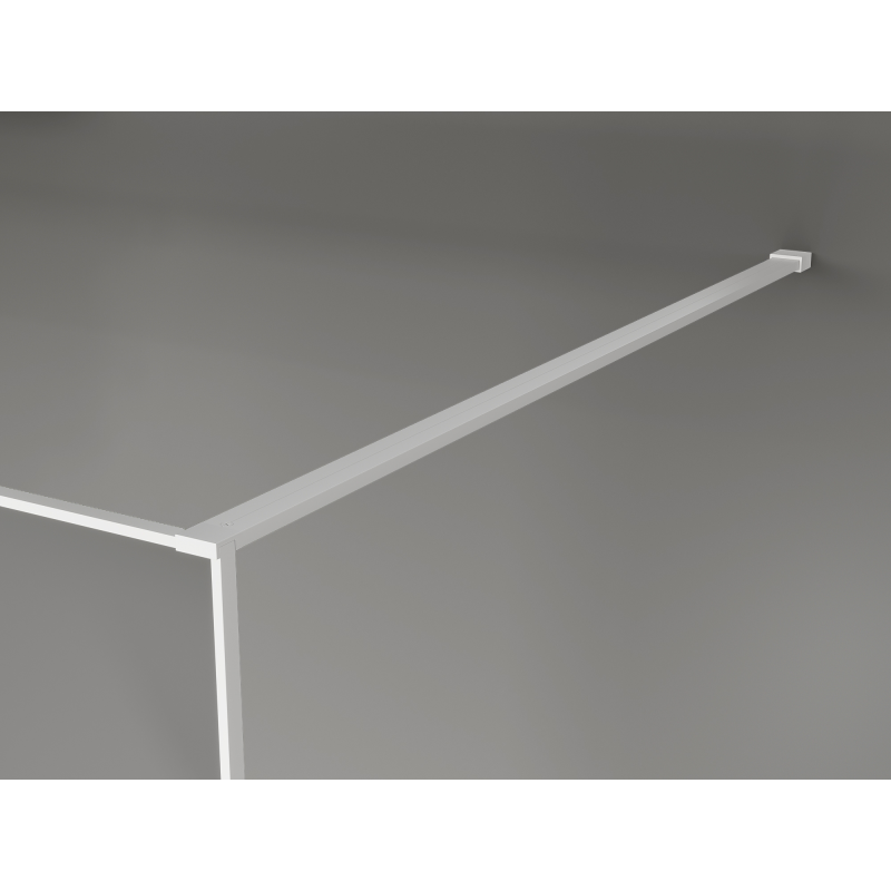 Mexen Kioto paroi de douche Walk-in 140 x 200 cm, crackle graphite 12 mm, blanche - 800-140-101-20-44-X