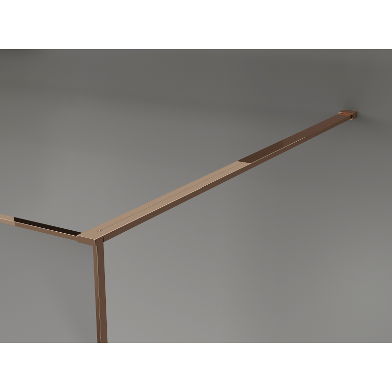 Mexen Kioto paroi de douche Walk-in 160 x 200 cm, crackle graphite 12 mm, or rose - 800-160-101-60-44-X