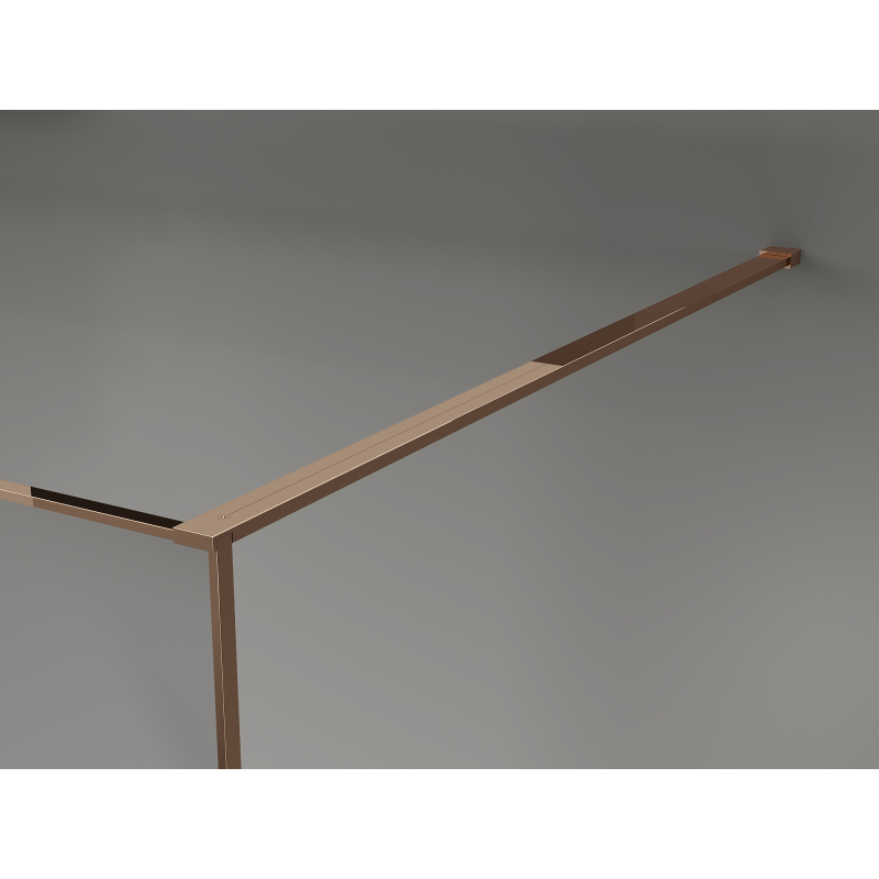 Mexen Kioto Paroi de douche Walk-in 70 x 200 cm, crackle graphite 12 mm, or rose - 800-070-101-60-44-X