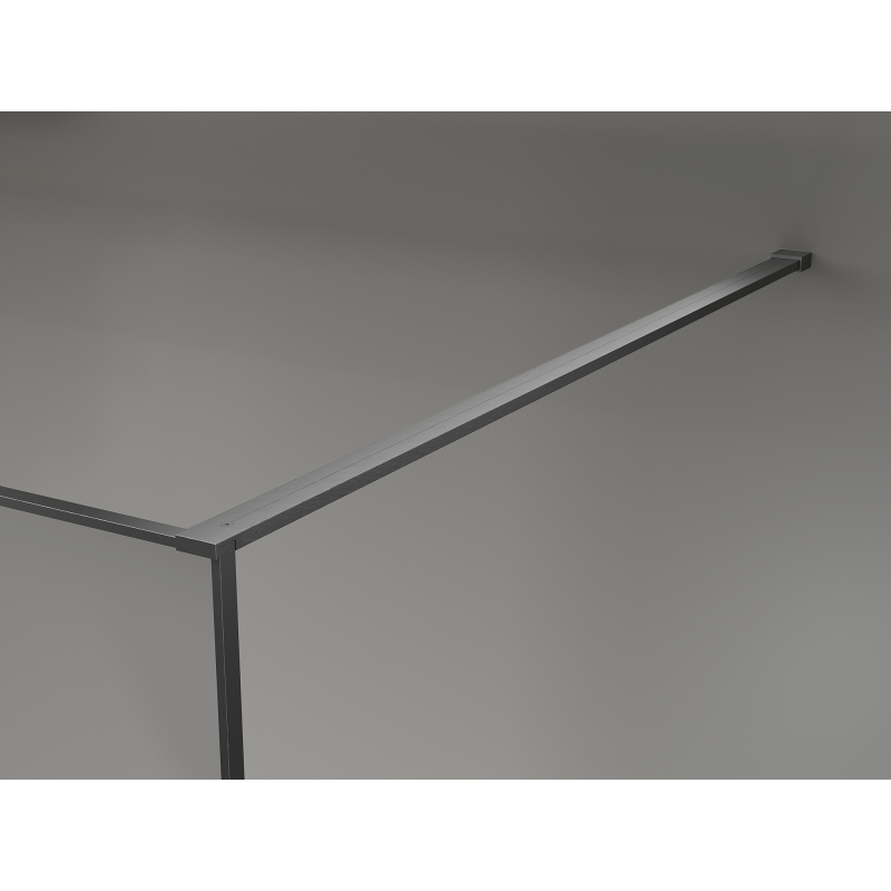 Mexen Kioto paroi de douche walk-in 90 x 200 cm, crackle graphite 12 mm, gris fusil brossé - 800-090-101-66-44-X