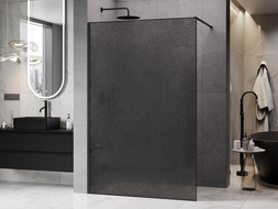 Mexen Kioto Paroi de douche Walk-in 110 x 200 cm, crackle graphite 12 mm, noir - 800-110-101-70-44-X