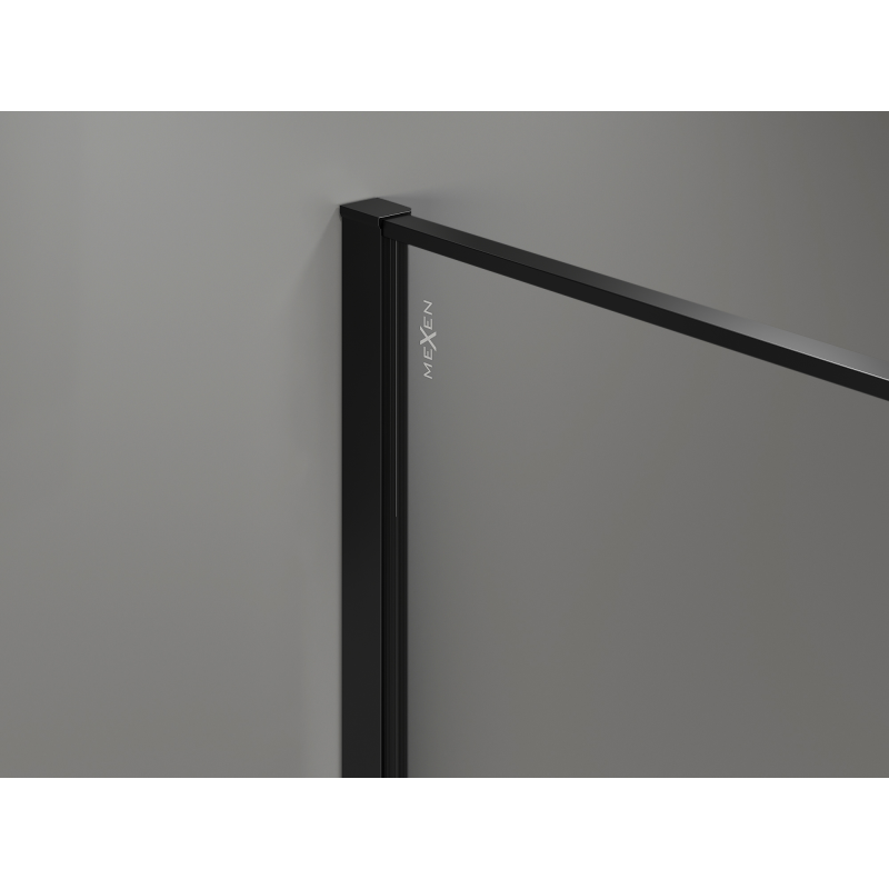 Mexen Kioto paroi de douche Walk-in 130 x 200 cm, crackle graphite 12 mm, noir - 800-130-101-70-44-X