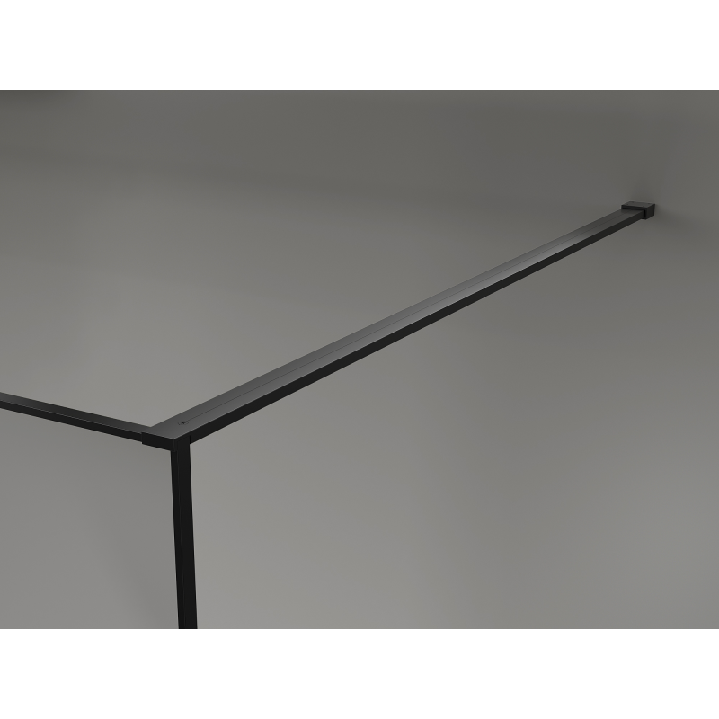 Mexen Kioto paroi de douche Walk-in 130 x 200 cm, crackle graphite 12 mm, noir - 800-130-101-70-44-X