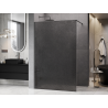 Mexen Kioto paroi de douche Walk-in 160 x 200 cm, crackle graphite 12 mm, métal gun - 800-160-101-95-44-X