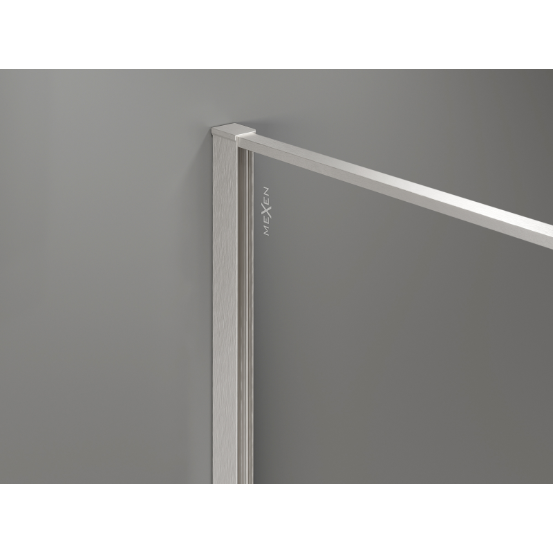 Mexen Kioto paroi de douche Walk-in 90 x 200 cm, crackle graphite 12 mm, nickel brossé - 800-090-101-97-44-X