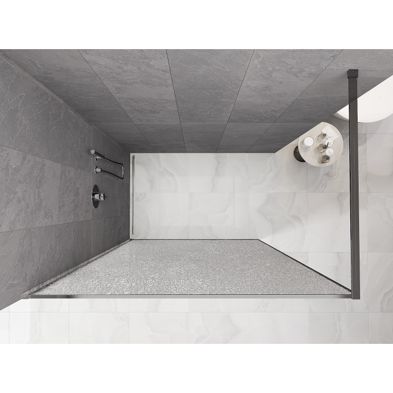 Mexen Kioto paroi de douche Walk-in 100 x 200 cm, crackle transparent 12 mm, chrome - 800-100-101-01-04-X