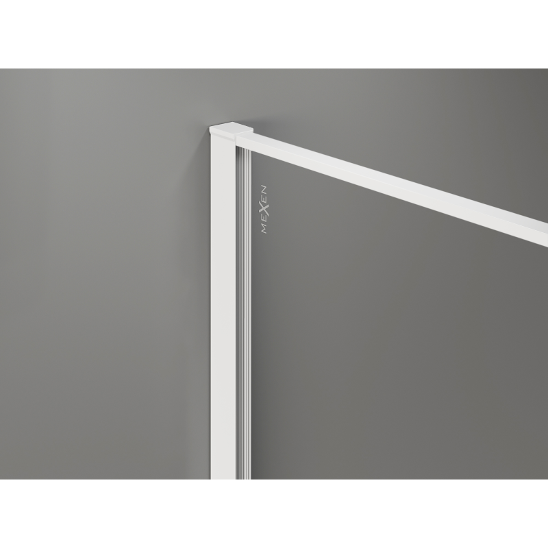 Mexen Kioto paroi de douche Walk-in 120 x 200 cm, crackle transparent 12 mm, blanc - 800-120-101-20-04-X