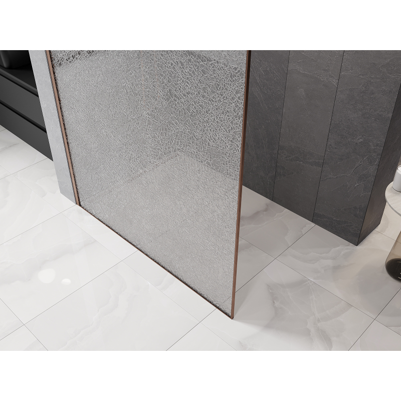 Mexen Kioto cloison de douche Walk-in 90 x 200 cm, crackle transparent 12 mm, cuivre brossé - 800-090-101-65-04-X