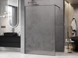 Mexen Kioto paroi de douche Walk-in 70 x 200 cm, crackle transparent 12 mm, gris canon brossé - 800-070-101-66-04-X