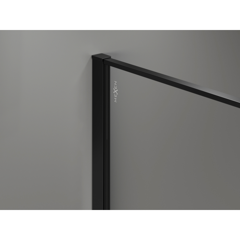 Mexen Kioto paroi de douche Walk-in 150 x 200 cm, crackle transparent 12 mm, noir - 800-150-101-70-04-X