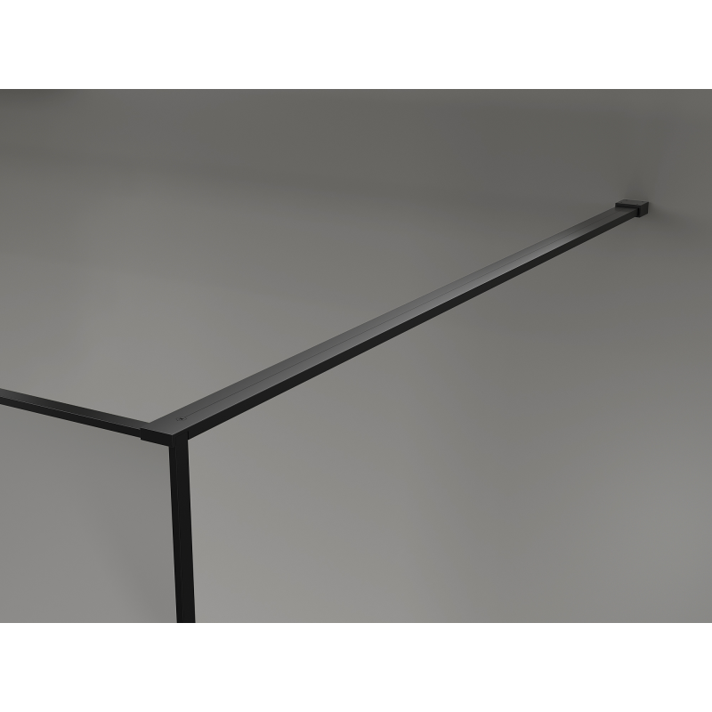 Mexen Kioto paroi de douche Walk-in 150 x 200 cm, crackle transparent 12 mm, noir - 800-150-101-70-04-X