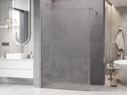 Mexen Kioto paroi de douche Walk-in 120 x 200 cm, crackle transparent 12 mm, nickel brossé - 800-120-101-97-04-X