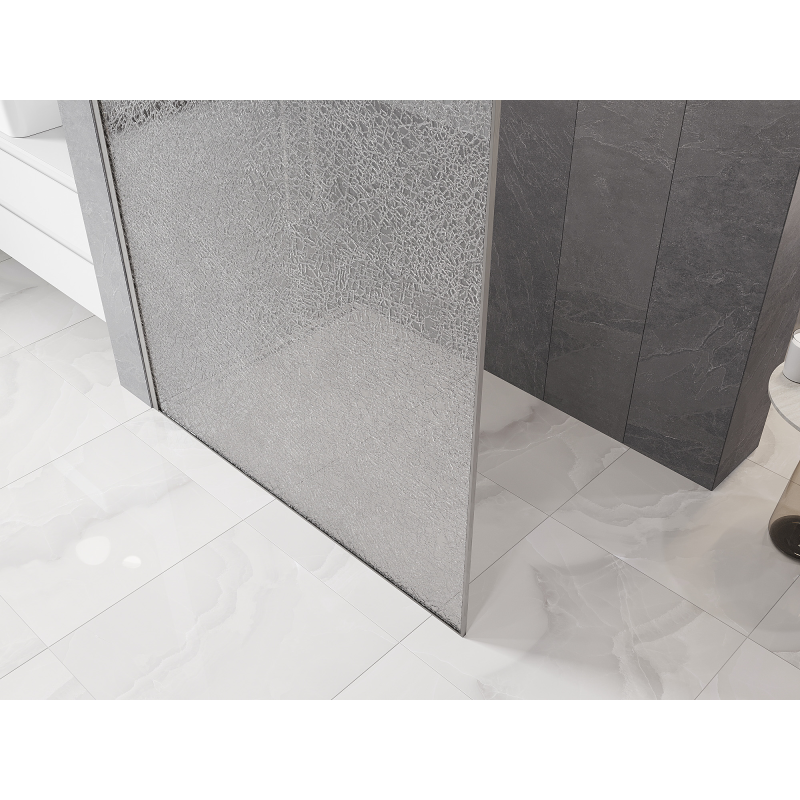 Mexen Kioto paroi de douche Walk-in 70 x 200 cm, crackle transparent 12 mm, nickel brossé - 800-070-101-97-04-X