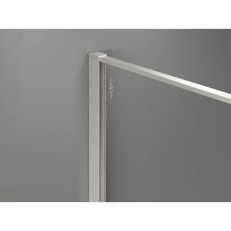 Mexen Kioto paroi de douche Walk-in 90 x 200 cm, crackle transparent 12 mm, nickel brossé - 800-090-101-97-04-X