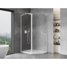 Mexen Mist L cabine de douche pentagonale asymétrique pivotante 90 x 80 cm, transparent, blanc - 8A8L-090-080-20-00
