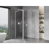 Mexen Mist L cabine de douche pentagonale asymétrique à porte battante 100 x 80 cm, transparente, blanche - 8A8L-100-080-20-00