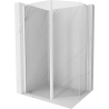 Mexen Mist L cabine de douche pentagonale asymétrique à porte battante 100 x 80 cm, transparente, blanche - 8A8L-100-080-20-00