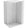 Mexen Mist L cabine de douche pentagonale asymétrique pivotante 80 x 90 cm, transparent, blanche - 8A8L-080-090-20-00