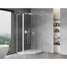 Mexen Mist L cabine de douche pentagonale asymétrique à battant 90 x 100 cm, transparente, blanche - 8A8L-090-100-20-00