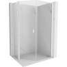 Mexen Mist L cabine de douche pentagonale asymétrique à battant 90 x 100 cm, transparente, blanche - 8A8L-090-100-20-00