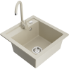 Mexen Vito Évier de cuisine 1 bac en granit avec robinet Telma, beige - 6503-69-670200-69