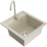 Mexen Vito évier de cuisine en granit 1 bac avec robinet de cuisine Telma, beige - 6503-69-670200-69